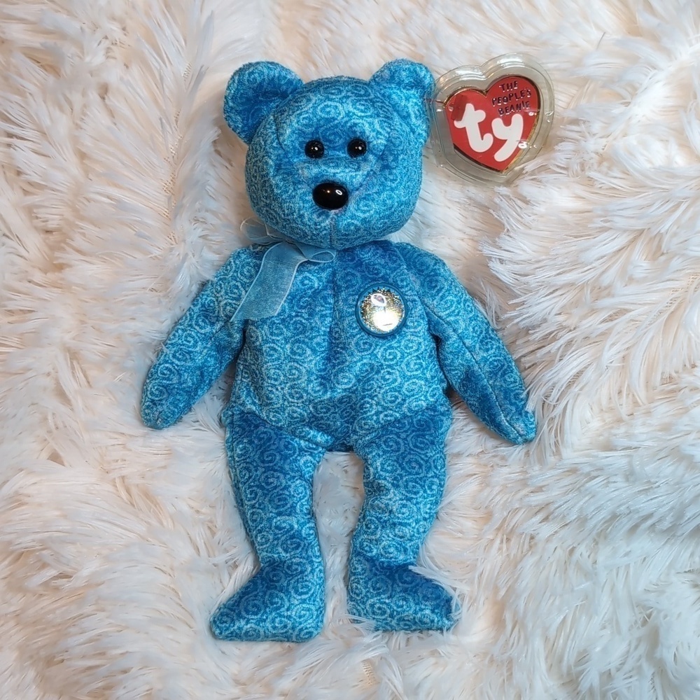 TY Beanie Babies CLASSY Bear retired vintage stuffed animal toy BD 4-30-01